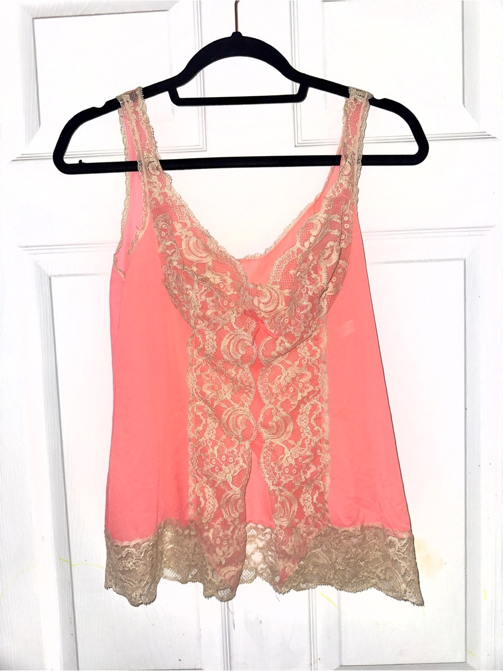 Vintage Hollywood Vassarette Coral Lace Trim Sexy Camisole - Size 34